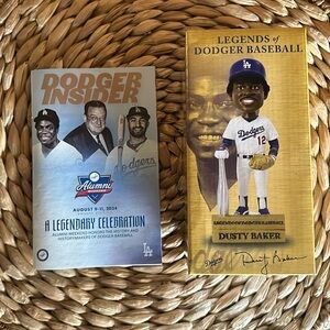 Dusty Baker Bobblehead Legends of Dodger Baseball with Dodger Insider Book! 💙💙